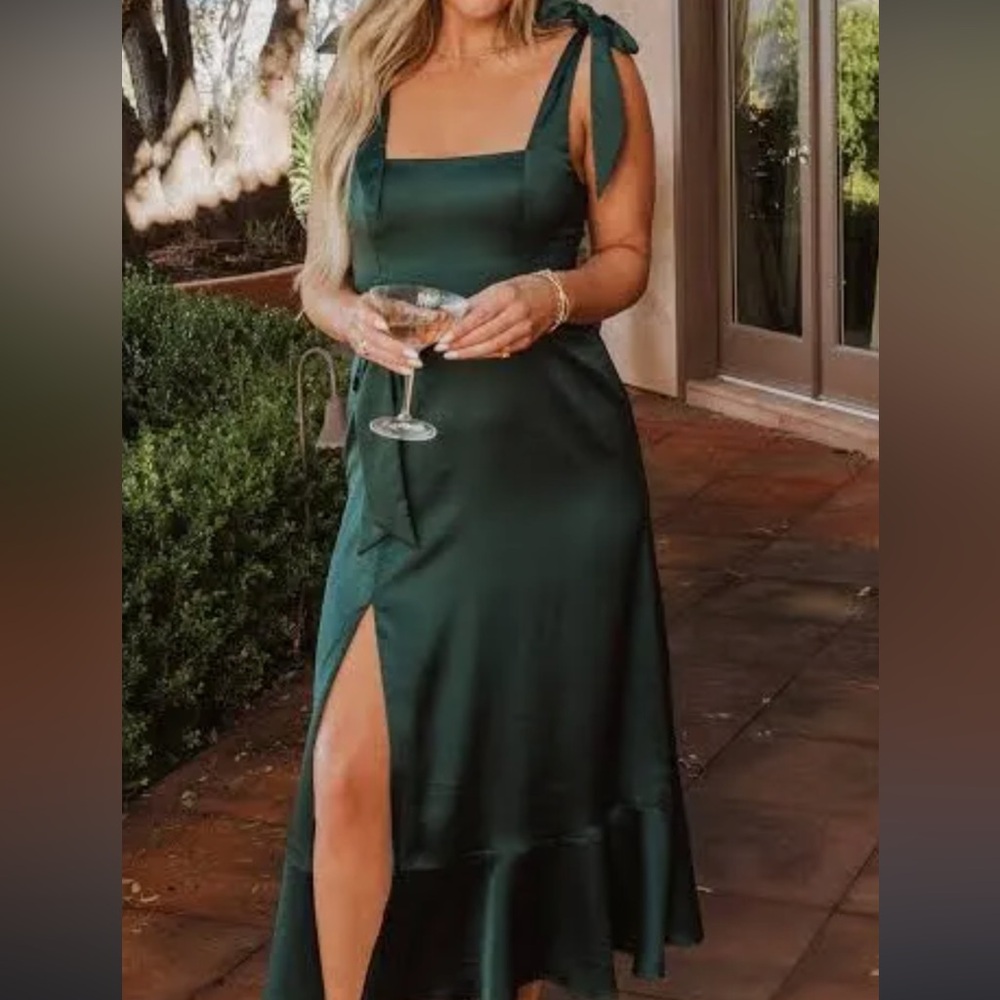 NWT SHOW ME YOUR MUMU CLAIRE MIDI Elegant Dark Green Sleeveless Dress
